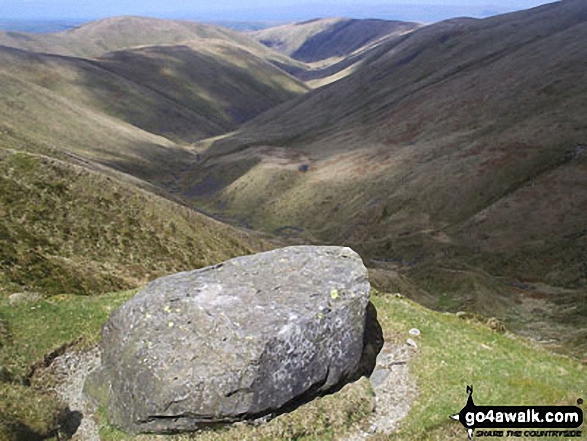 Walk c180 The Howgills from Low Carlingill Bridge - Langdale (Howgills) from just below Docker Knott