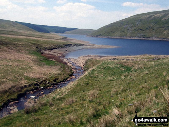 Walk ce100 Y Garn (Pumlumon), Pen Pumlumon Fawr (Plynlimon), Pen Pumlumon Llygad-bychan and Pen Pumlumon Arwystli from Nant-y-moch Reservoir - Nant-y-moch Reservoir