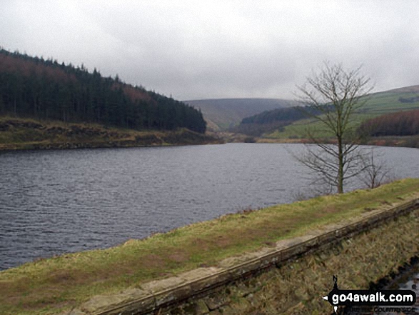 Walk l127 Pendle Hill and Stang Top Moor from Barley - Lower Ogden Reservoir