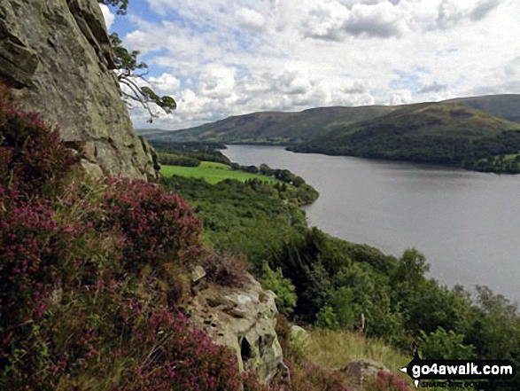 Walk c352 Gowbarrow Fell (Airy Crag) from Aira Force - Climbing up the edge of Gowbarrow Fell (Airy Crag) high above the North Western shores of Ullswater.