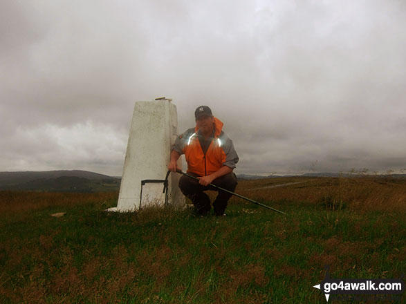 Walk s181 Merryton Low and The River Manifold from Longnor - Me at Blake Mere (Merryton Low) Trig Point