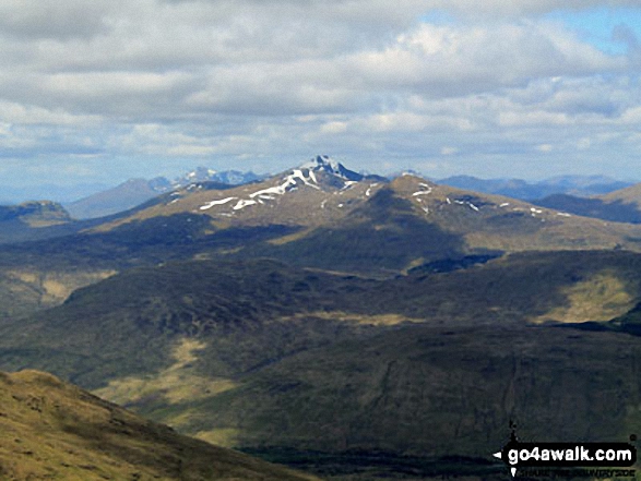 Beinn a' Chleibh, Ben Lui (Beinn Laoigh) (snowy peak in the middle), Ben Oss and Beinn Dubhchraig from the summit of Cruach Ardrain