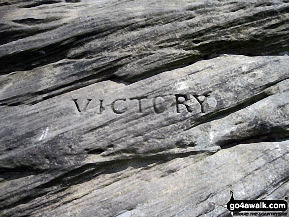 Victory -  the first of three huge boulders that form The Three Ships on Birchen Edge