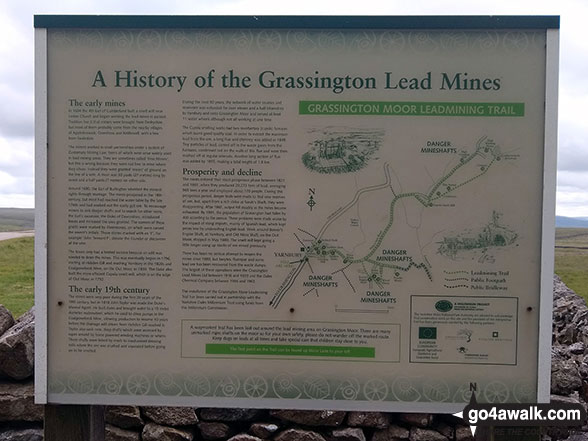 Walk dg126 Cairnsmore of Carsphairn from Craigengillan - Information Board detailing the history of the Grassington Lead Mines at Yarnbury