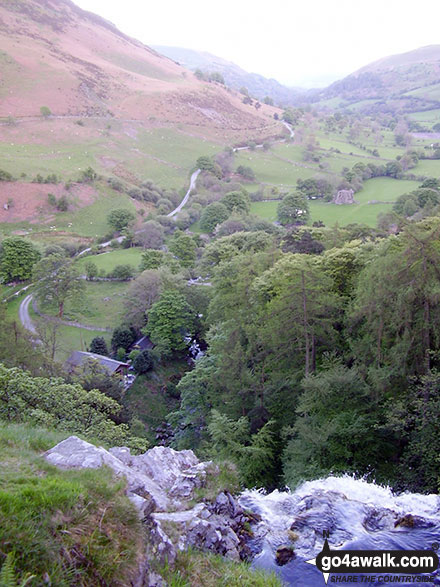 Walk po142 Cadair Berwyn from Pistyll Rhaeadr - The view from the top of Pistyll Rhaeadr