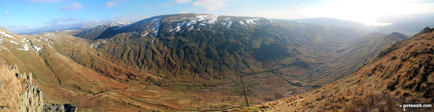 Middle Dodd, Red Screes, Snarker Pike, the Scandale Valley and Lake Windermere from High Pike (Scandale)