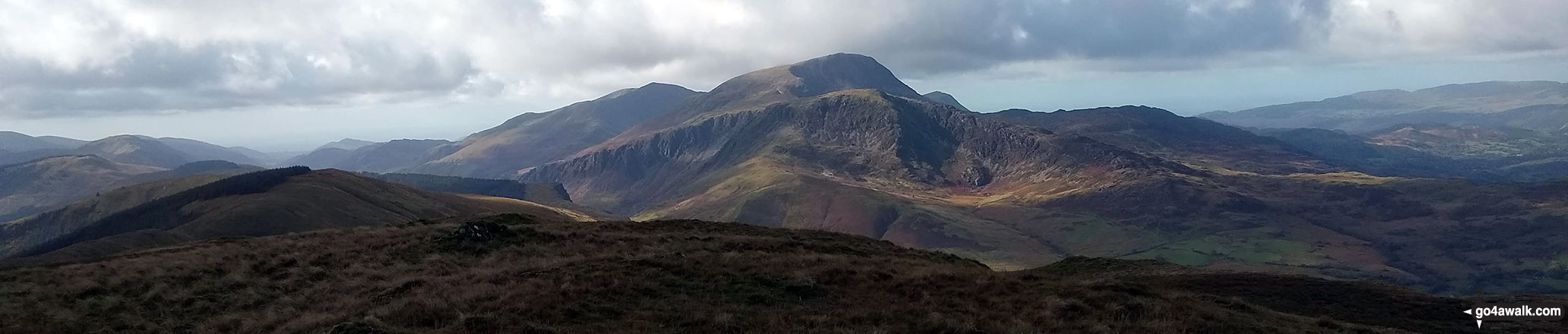 The Cadair Idris (penygadair) massif from the summit of Waun-oer