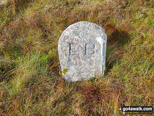 Walk gw167 Waun-oer, Cribin Fawr and Maesglase from Bryn Coedwig, Aberllefenni - Another boundary stone on Craig Portas