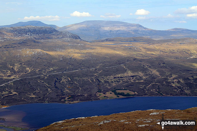 Cranstackie, Beinn Spionnaidh and Meall nan Cra across Loch Hope from  Carn a' Ghallaich, Ben Hope