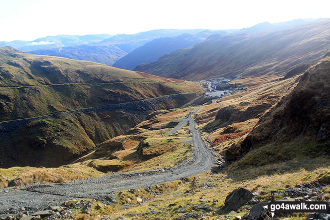 Walk c456 Fleetwith Pike, Hay Stacks, Brandreth and Grey Knotts from Honister Hause - Honister Hause from Bell Crags