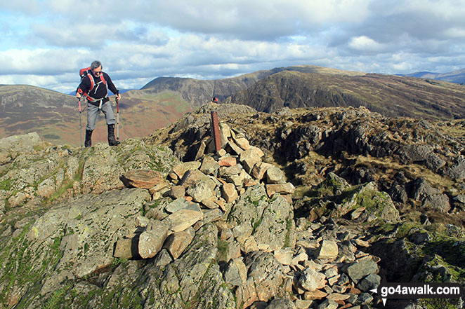 Walk c456 Fleetwith Pike, Hay Stacks, Brandreth and Grey Knotts from Honister Hause - On Hay Stacks (Haystacks) summit