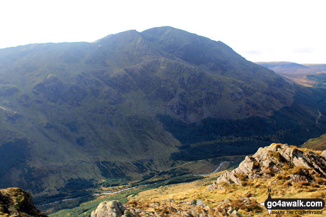 Walk c456 Fleetwith Pike, Hay Stacks, Brandreth and Grey Knotts from Honister Hause - Looking Stead (Pillar) and Pillar itself towering above the upper reaches of Ennerdale from Hay Stacks (Haystacks)