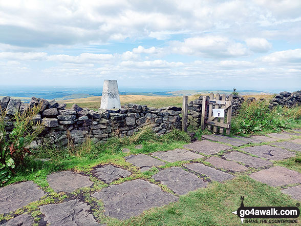 Walk d221 Shining Tor and Windgather Rocks from Errwood Reservoir, The Goyt Valley - Shining Tor summit