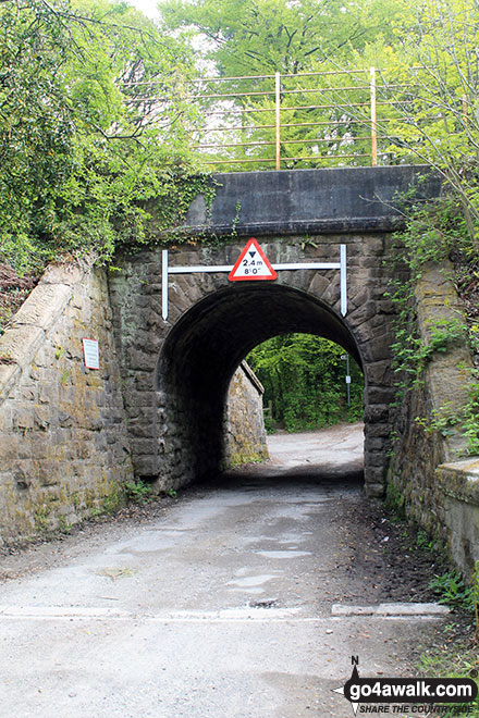 Walk d103 Cobden Edge, Mellor, Rowarth and Brook Bottom from Strines - Footpath under the bridge at Strines Railway Station