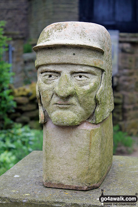 Walk d103 Cobden Edge, Mellor, Rowarth and Brook Bottom from Strines - Gargoyle at St. Thomas' Church, Mellor