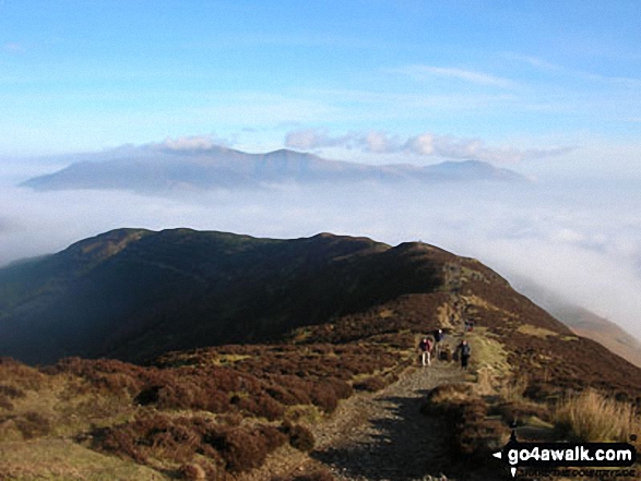 Walk c137 The Coldale Round from Braithwaite - The Sleet How Ridge with Skiddaw beyond from Grisedale Pike