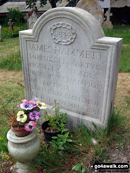 James Hammett's grave stone (one of the Tolpuddle Martyrs) in Tolpuddle Churchyard