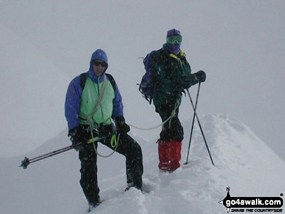 Mark Charlton (guide) and Me on Breithorn in The Swiss Alps Valais Switzerland