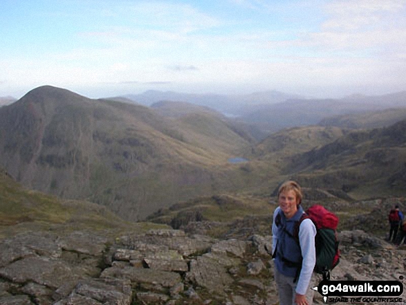 Rachel Swinscoe on Scafell Pike in The Lake District Cumbria England