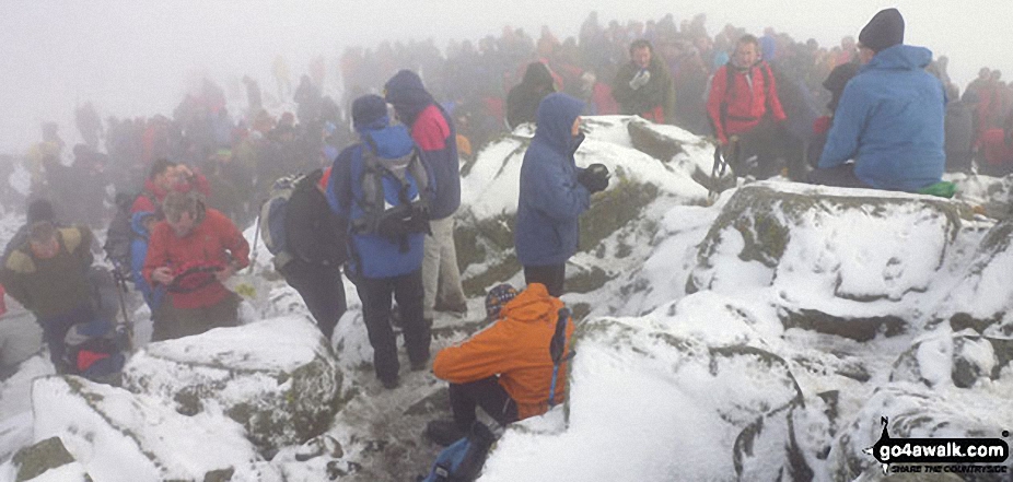 Northern Souls Walking Club at the Remembrance Day service on top of Great Gable