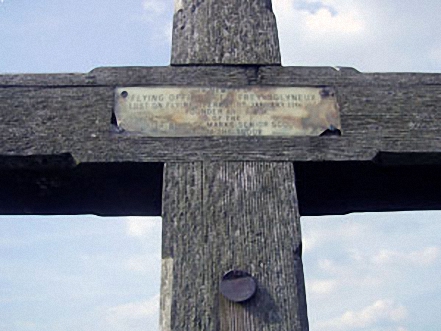 Memorial to a crashed aircraft on Whittle Hill