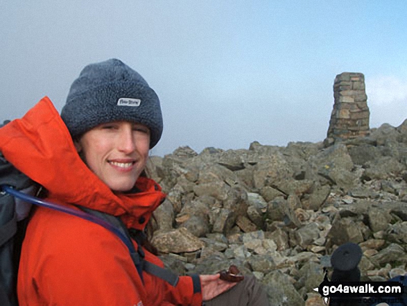 Walk c172 Scafell Pike via The Corridor Route from Wasdale Head, Wast Water - Malt bread on the top of Scafell Pike summit