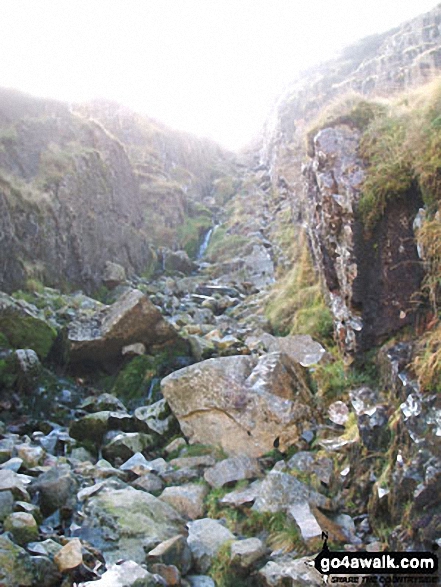 Walk c271 The Scafell Massif from Wasdale Head, Wast Water - The ascent up to Foxes Tarn (Sca Fell)