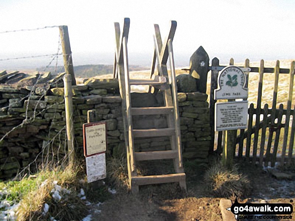 Stile into Lyme Park Country Park at Bowstonegate Farm