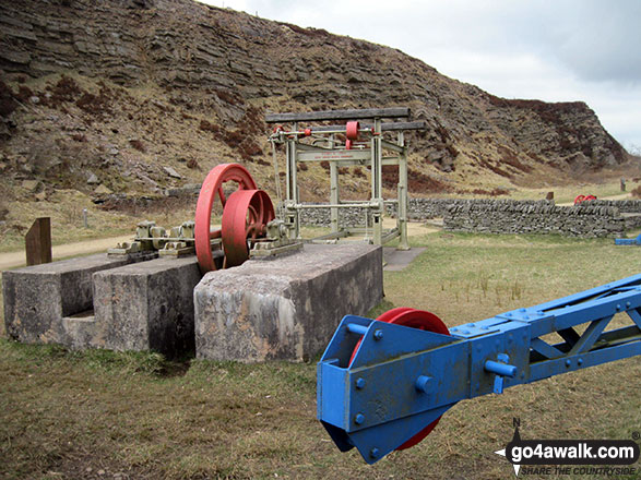 Ancient stone saw used to cut millstone grit in Tegg's Nose Country Park