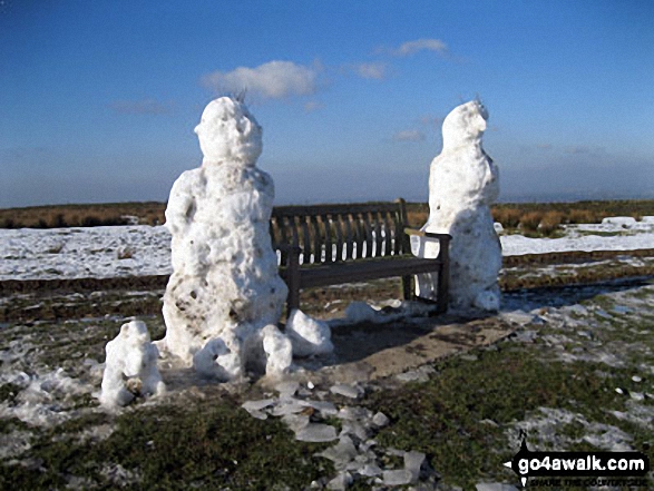 Pair of huge Snowmen on Sponds Hill - love the little snow dog (bottom left)