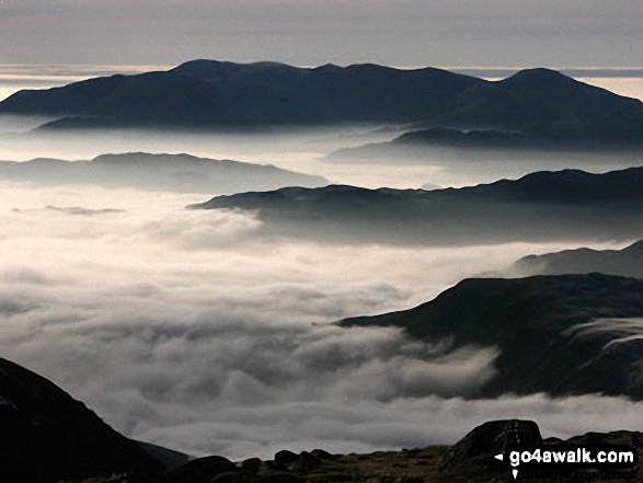 Walk c427 Helvellyn via Striding Edge from Patterdale - Temperature Inversion seen from the summit of Helvellyn