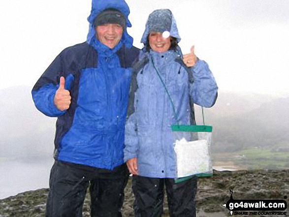 Having fun on Cat Bells (Catbells) in the pouring rain