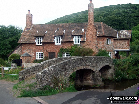 Walk so121 Selworthy Beacon from Bossington - Ancient Packhorse Bridge in Allerford