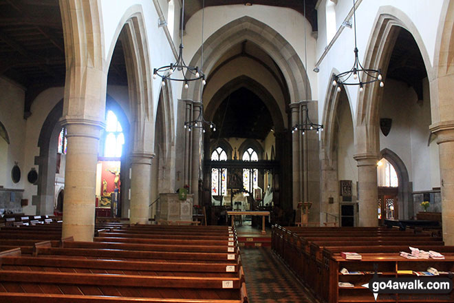 Walk d206 Monsal Dale and Ashford in the Water from Bakewell - The inside All Saints Church, Bakewell