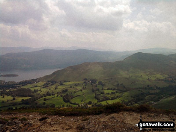 Cat Bells (Catbells), Derwent Water with Bleaberry Fell & High Seat (Ashness Fell) from Scar Crags