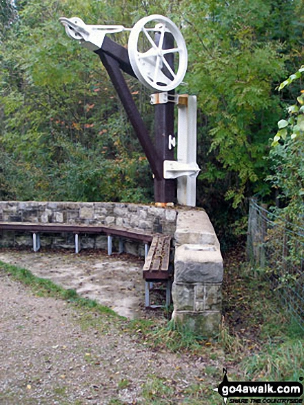 Restored machinery on the North Wales Path near Dyserth