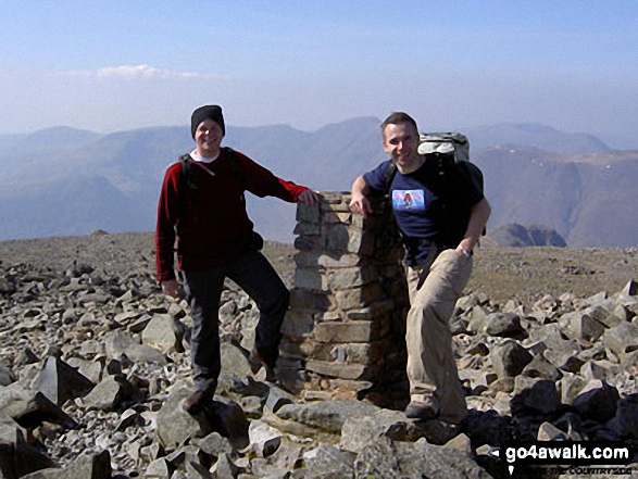 Me and my best friend Paul on Scafell Pike in The Lake District Cumbria England