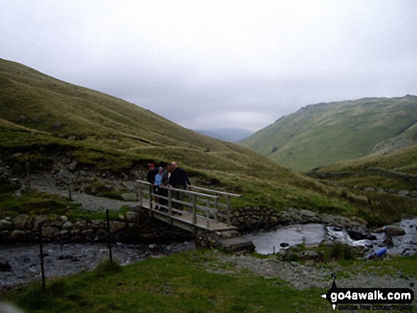 On the footbridge over Hayeswater Gill, Hayeswater Reservoir