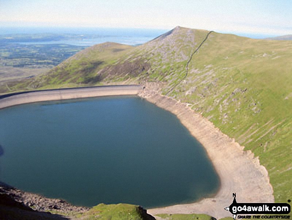 Carnedd y Filiast (Glyderau) (North Top), Carnedd y Filiast (Glyderau) and Marchlyn Mawr Reservoir from Bwlch Y Marchlyn, Elidir Fawr