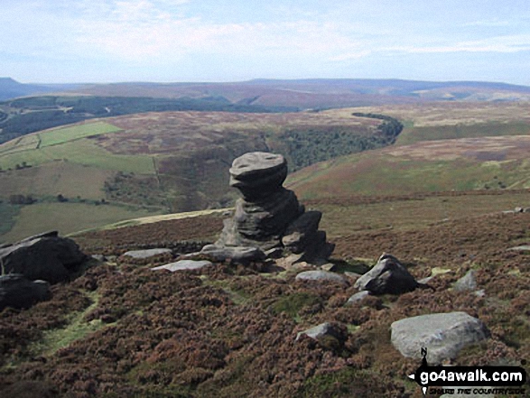 The Salt Cellar (Boulder) and Ladybower Reservoir