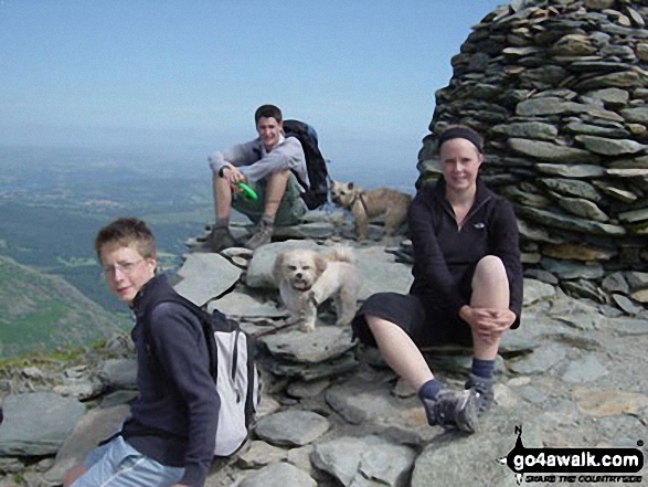 Walk c306 The Old Man of Coniston and Wetherlam from Coniston - On the summit of The Old Man of Coniston