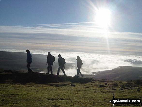 Walk ny101 The Yorkshire Three Peaks from Horton in Ribblesdale - Looking South from the summit of Pen-y-ghent (Christmas Eve 2005)