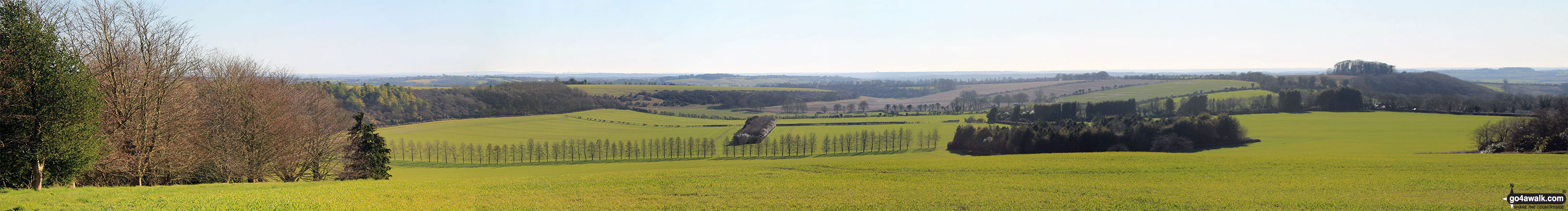 Panoramic view of Fawley Down from Telegraph Hill