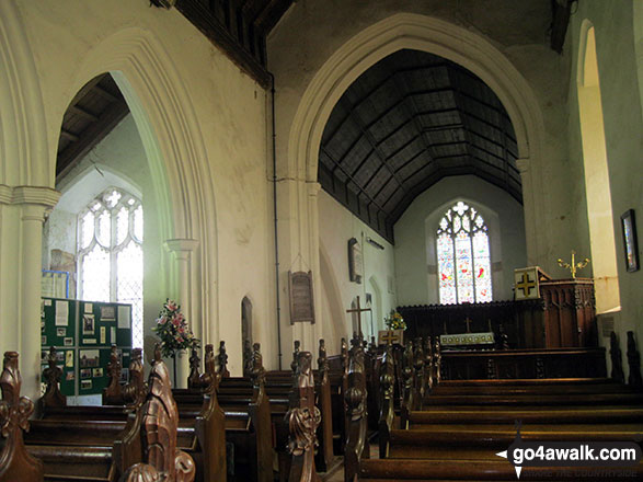 Walk nf115 Breydon Water from Burgh Castle - Inside Burgh Castle church