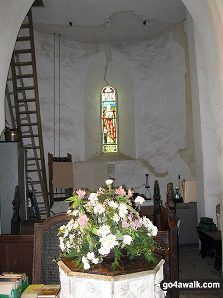 Walk nf115 Breydon Water from Burgh Castle - Inside Burgh Castle church