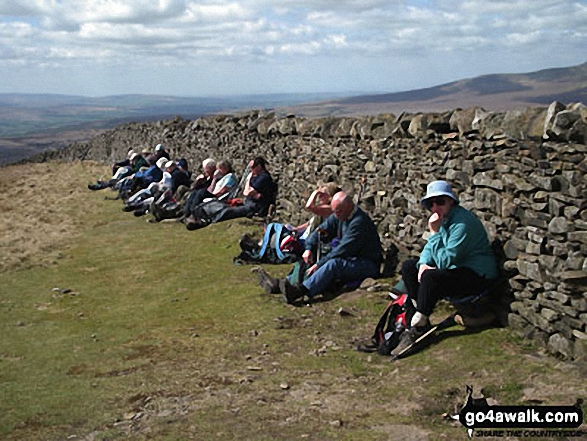 Me and some walking friends on Pen-y-ghent in Yorkshire Dales North Yorkshire England