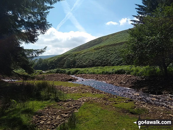 Walk d201 Seal Stones (Kinder Scout) and Seal Edge from Birchin Clough - The River Ashop near Birchin Clough