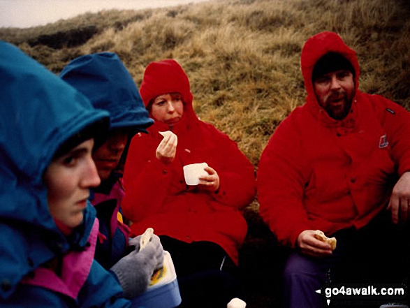 D West, Neil Burrows, Val Dawson and Me on Bannerdale Crags in The Lake District Cumbria England