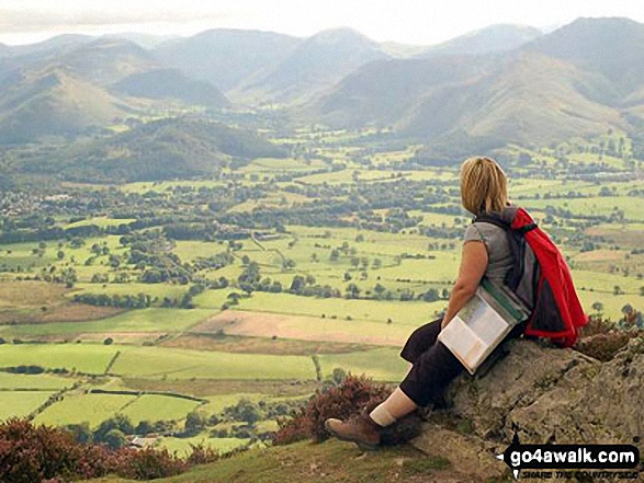 Walk c236 Skiddaw from Millbeck, nr Keswick - The Newlands Valley from Carl Side