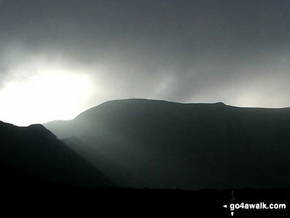 Striding Edge (left) and Helvellyn from near Hole-in-the-wall